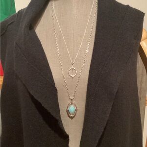Stella & Dot Fortuna Necklace with Turquoise Pendant, 2 separate necklaces!
